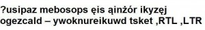 Kierunek tekstu, od prawej do lewej